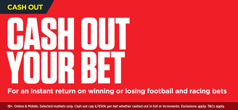 Ladbrokes betting operator is offering simple cash out on various sports!